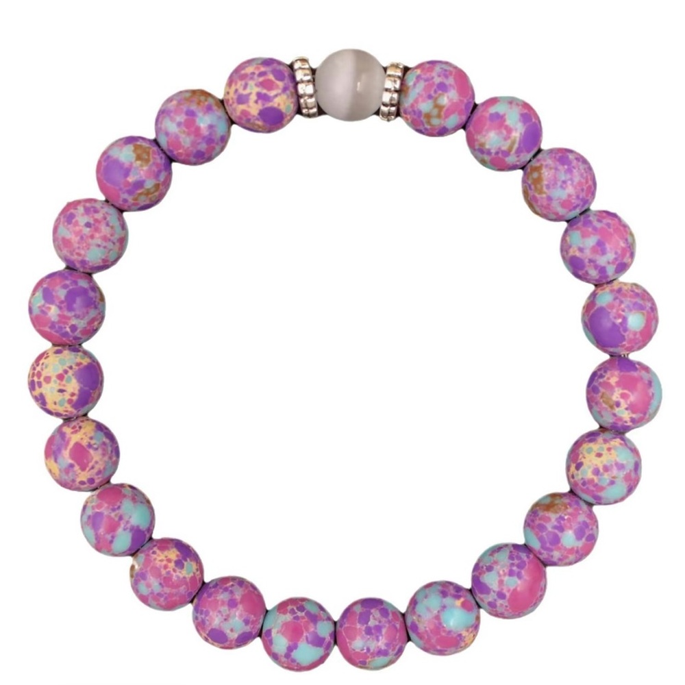 Purple and Blue Beaded Bracelet